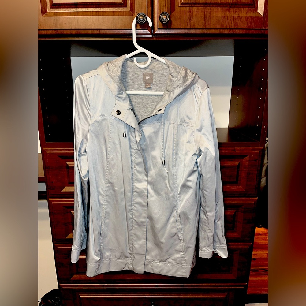J. Jill water repellent hoody jacket - soft sweatshirt lining! Size S